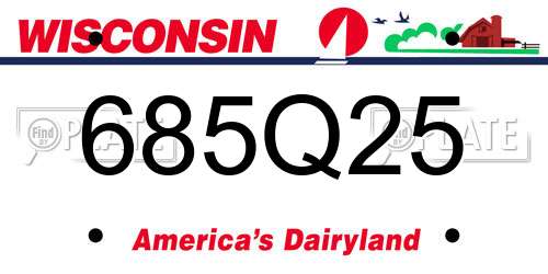 685Q25 Wisconsin License Plate