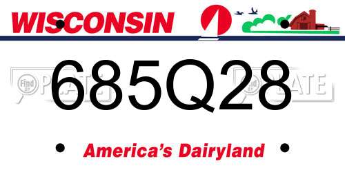 685Q28 Wisconsin License Plate