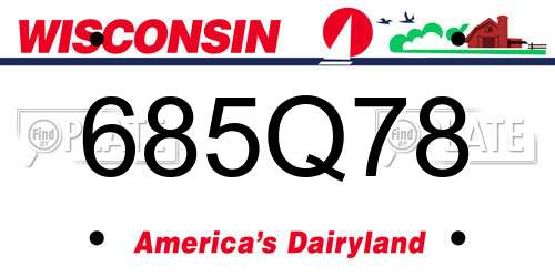 685Q78 Wisconsin License Plate