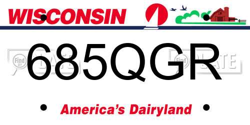 685QGR Wisconsin License Plate
