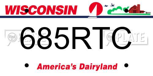 685RTC Wisconsin License Plate