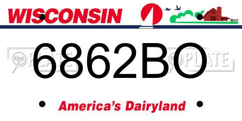 6862BO Wisconsin License Plate