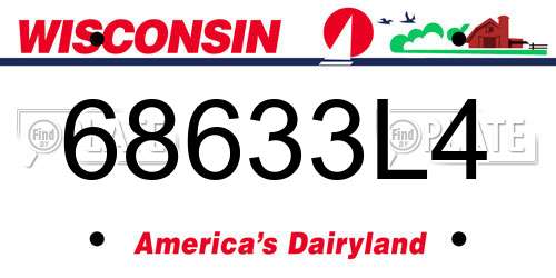 68633L4 Wisconsin License Plate