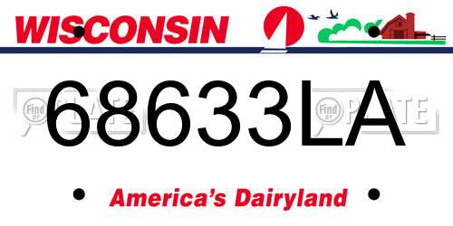 68633LA Wisconsin License Plate