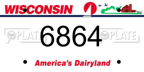 6864 Wisconsin License Plate