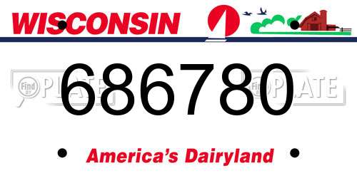 686780 Wisconsin License Plate