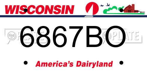 6867BO Wisconsin License Plate