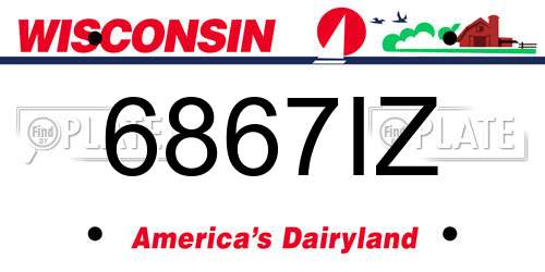 6867IZ Wisconsin License Plate