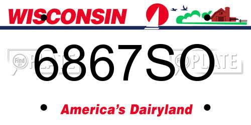 6867SO Wisconsin License Plate
