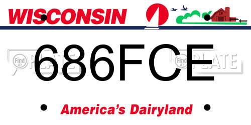 686FCE Wisconsin License Plate
