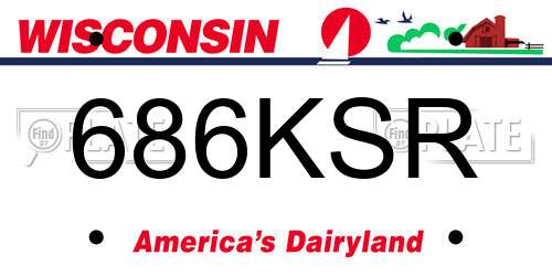 686KSR Wisconsin License Plate