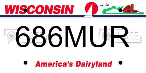 686MUR Wisconsin License Plate