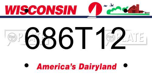 686T12 Wisconsin License Plate
