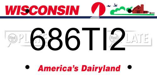 686TI2 Wisconsin License Plate