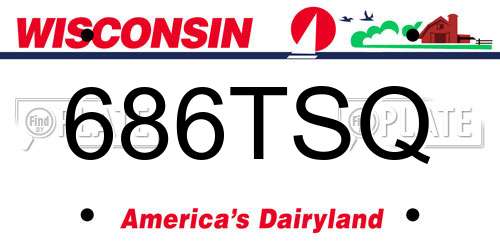 686TSQ Wisconsin License Plate