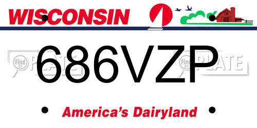 686VZP Wisconsin License Plate