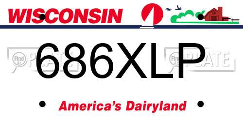 686XLP Wisconsin License Plate