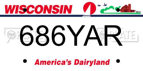 686YAR Wisconsin License Plate