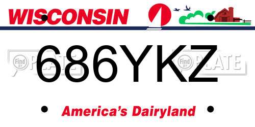 686YKZ Wisconsin License Plate