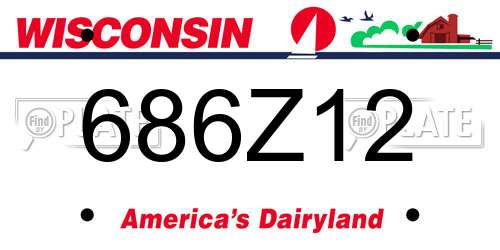 686Z12 Wisconsin License Plate