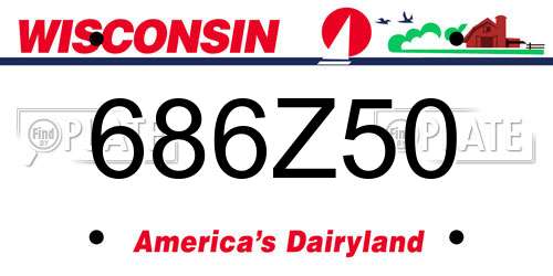 686Z50 Wisconsin License Plate