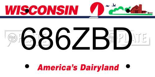 686ZBD Wisconsin License Plate