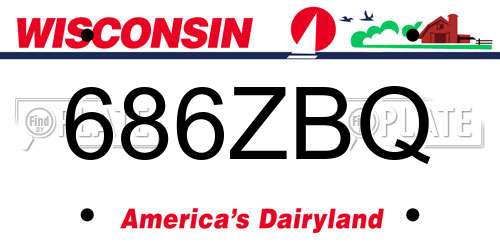 686ZBQ Wisconsin License Plate