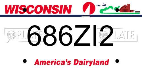 686ZI2 Wisconsin License Plate
