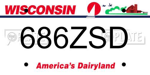 686ZSD Wisconsin License Plate