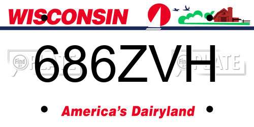 686ZVH Wisconsin License Plate