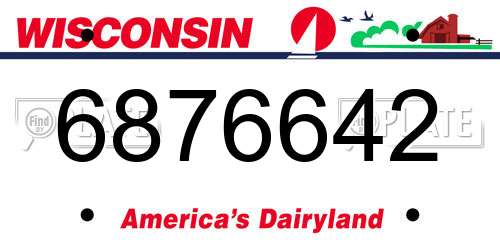 6876642 Wisconsin License Plate