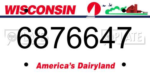 6876647 Wisconsin License Plate