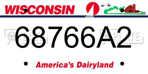 68766A2 Wisconsin License Plate