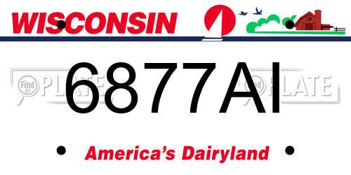 6877AI Wisconsin License Plate