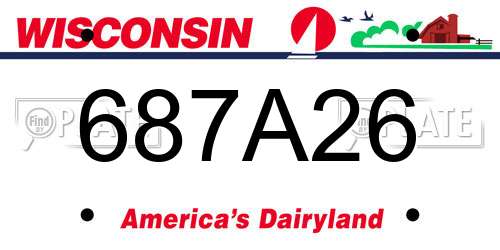 687A26 Wisconsin License Plate