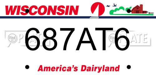 687AT6 Wisconsin License Plate