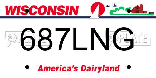 687LNG Wisconsin License Plate