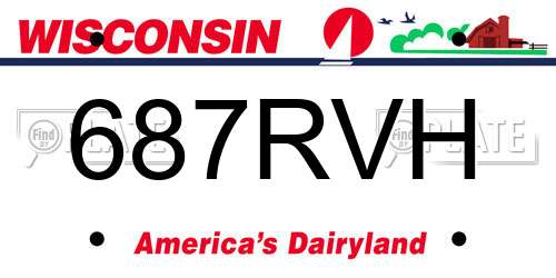 687RVH Wisconsin License Plate