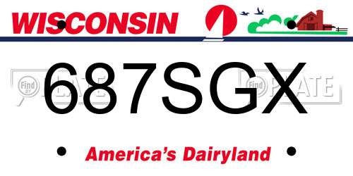 687SGX Wisconsin License Plate