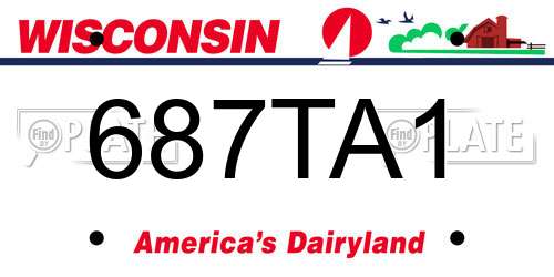 687TA1 Wisconsin License Plate
