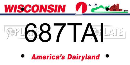687TAI Wisconsin License Plate