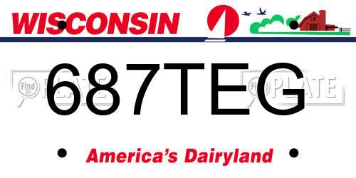 687TEG Wisconsin License Plate