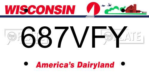 687VFY Wisconsin License Plate