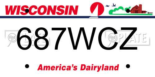 687WCZ Wisconsin License Plate