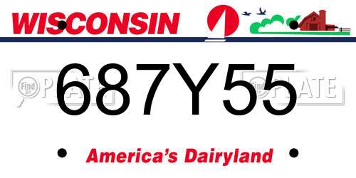 687Y55 Wisconsin License Plate