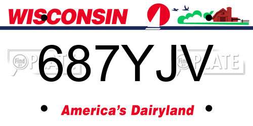 687YJV Wisconsin License Plate