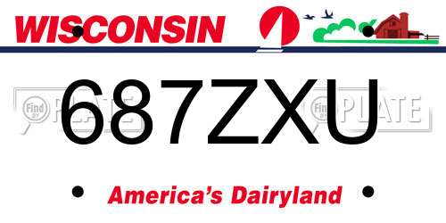 687ZXU Wisconsin License Plate