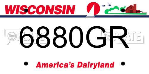 6880GR Wisconsin License Plate