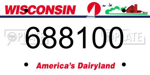 688100 Wisconsin License Plate