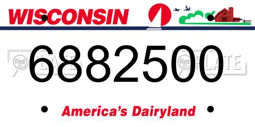 6882500 Wisconsin License Plate